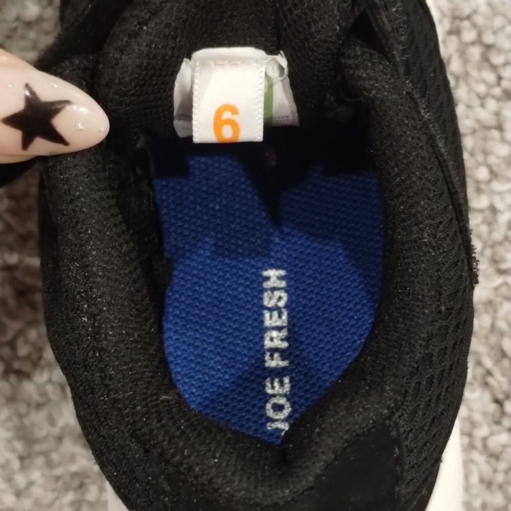 Joe Fresh Kids Black Sneakers with Blue Highlights - Picture 3 of 4